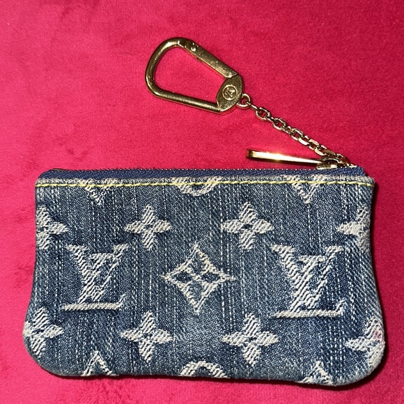 Louis Vuitton denim cles clea coin key pouch holder wallet case - Picture 12 of 12